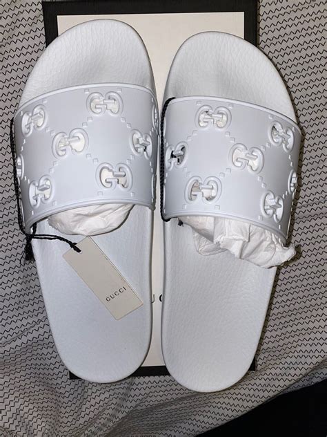 whote gucci slides|gucci slides white cheap.